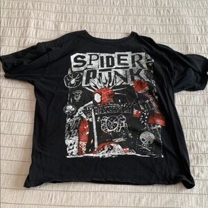Black Spider Punk Graphic T-Shirt